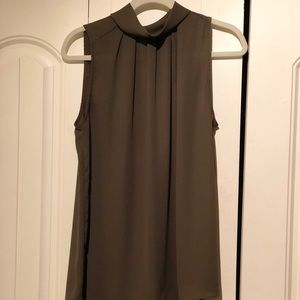 Who What Wear olive high-neck sleeveless top